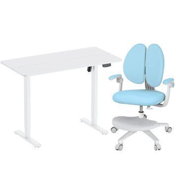 Стіл з електричним регулюванням висоти ITech White (MT12BW) та крісло FunDesk Buono Blue MT12BW+Buono-Blueфото