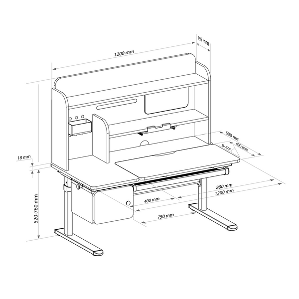 Комплект меблів Cubby Toru Grey + дитяче крісло Fundesk Premio Pink 1254010фото