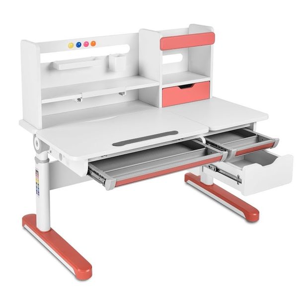 Парта FunDesk Sentire Pink + кресло FunDesk LST3 Orange-Grey + тумбочка FunDesk SS15W Pink 7655765фото