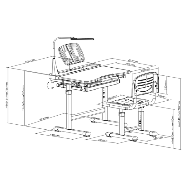 Детская парта со стульчиком FunDesk Bellissima Grey 515720фото