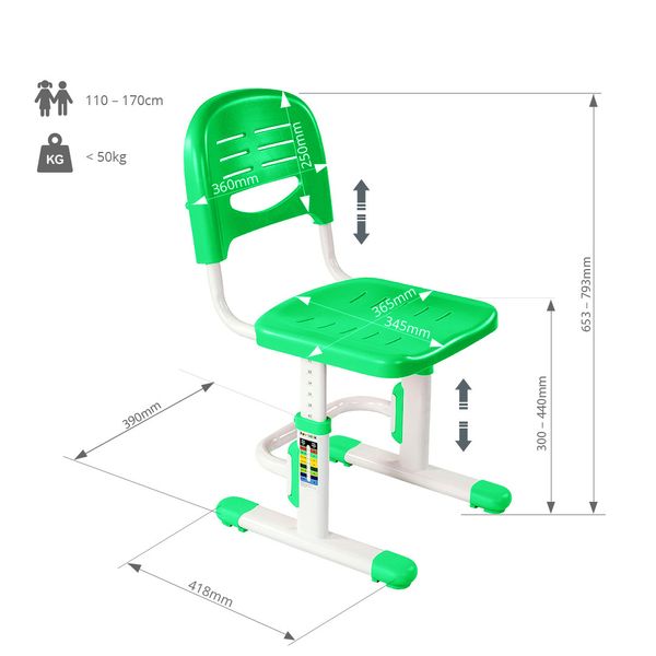 Дитячий стілець FunDesk SST3 Green 212199фото