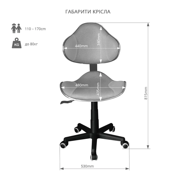 Парта FunDesk Ginepro Grey + Крісло FunDesk LST3 Grey 200340фото