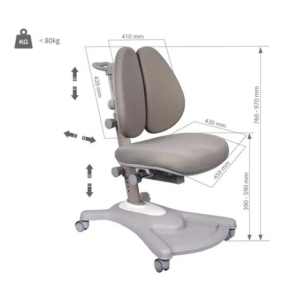 Комплект мебели Fundesk Invito Grey + детское кресло Fundesk Fortuna Grey 1656707фото