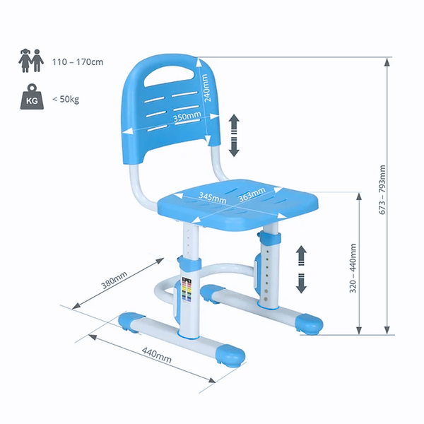 Дитячий стілець FunDesk SST3LS Blue (жорстка фіксація) 1824131507фото