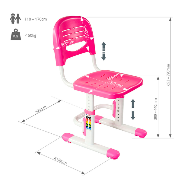 Детский универсальный растущий стул FunDesk SST3LS Pink (жесткая фиксация) 221875фото