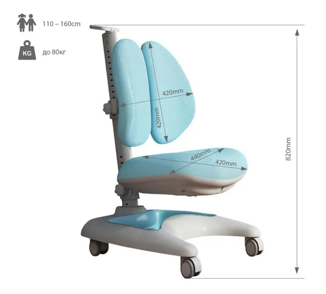 Комплект меблів Cubby Ammi Grey + дитяче крісло FunDesk Premio Blue 3695760фото