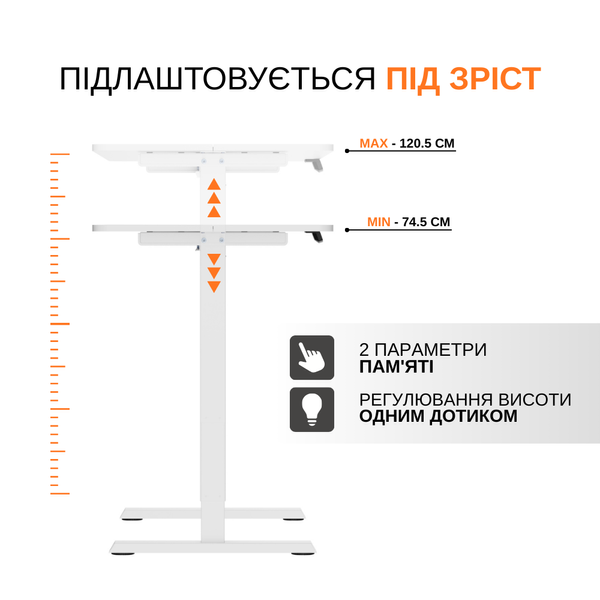 Комплект: электрический стол ITECH MT12BW + офисное кресло Forma MT12BW+Formaфото