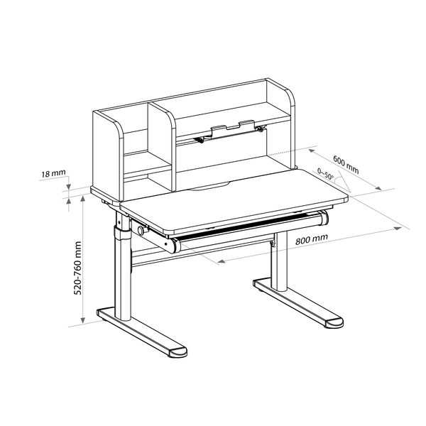 Дитячий стіл-трансформер FunDesk Invito Grey + дитячий стілець FunDesk SST3D Grey 00230402фото