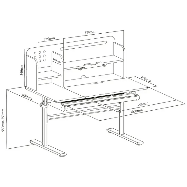 Комплект меблів Fundesk Dolore Plus Grey + дитяче крісло Cubby Bunias Grey 198902фото