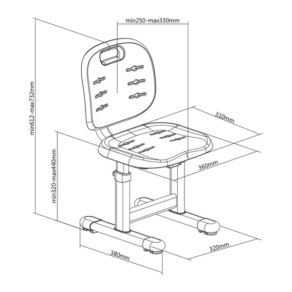 Дитячий стіл-трансформер FunDesk Invito Grey + дитячий стілець FunDesk SST3D Grey 00230401фото