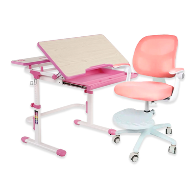 Детский комплект мебели парта FunDesk Lavoro L Pink + кресло Cubby Marte Pink с подлокотниками 119070фото
