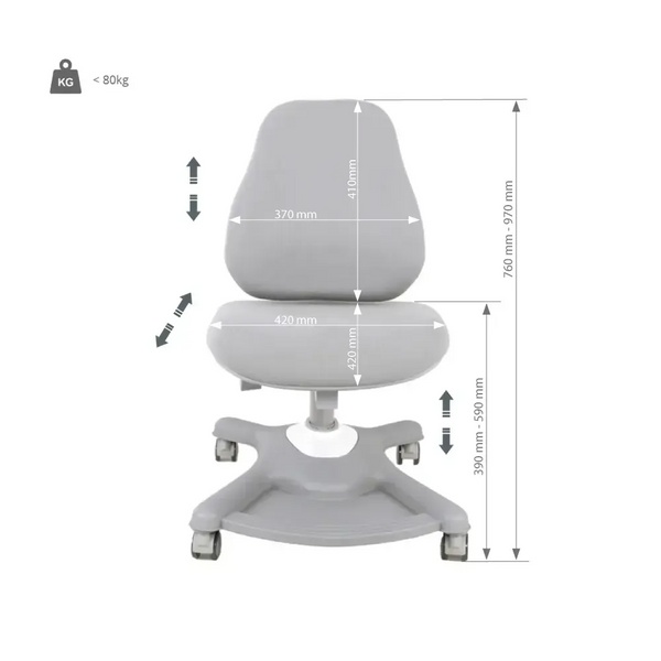 Комплект меблів Fundesk Dolore Plus Grey + дитяче крісло Fundesk Sorridi Grey 198910фото