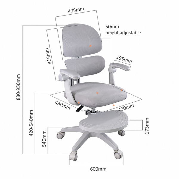 Крісло дитяче FunDesk Оptima Grey Оptima-Greyфото