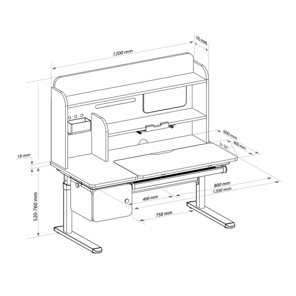 Дитячий стіл-трансформер Cubby Toru Grey + стілець FunDesk SST2 00230411фото