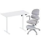 Стіл з електричним регулюванням висоти ITech White (MT12BW) та крісло FunDesk Optima Grey MT12BW+Optimaфото