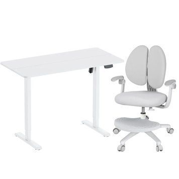 Стіл з електричним регулюванням висоти ITech White (MT12BW) та крісло FunDesk Buono Grey MT12BW+Buono-Greyфото