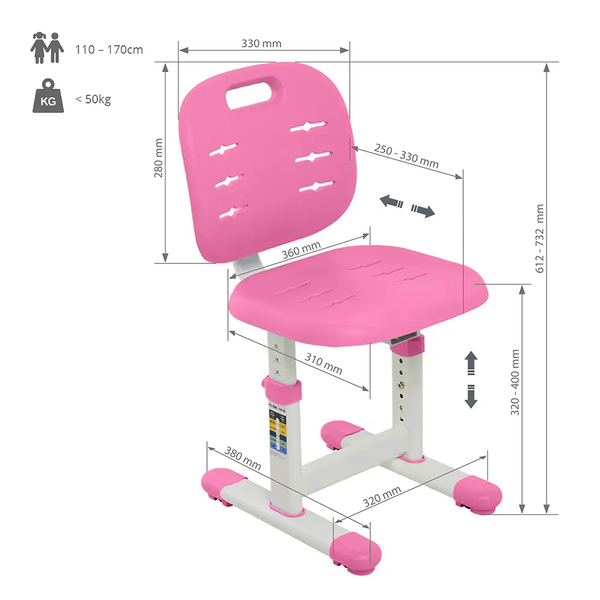 Дитячий стілець FunDesk SST2 Pink 516022фото