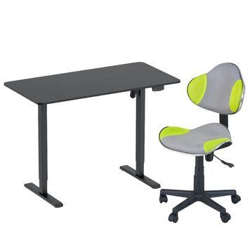 Стіл з електричним регулюванням висоти ITech White (MT12BB) та крісло FunDesk LST3 Green-Grey MT12BB+LST3-Green-Greyфото