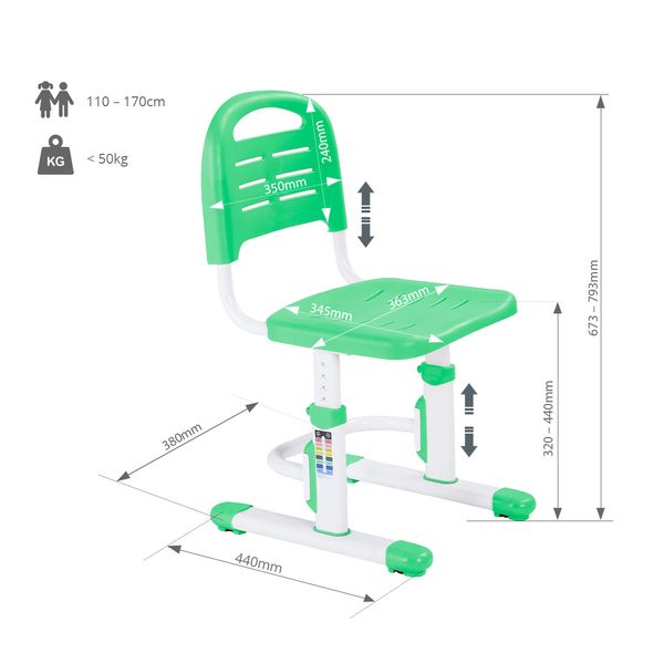 Дитячий стілець FunDesk SST3L Green 9256432фото